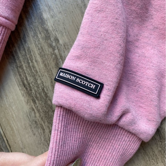 Light Pink Scotch and Soda Maison Scotch Terry Cloth Crewneck Sweatshirt - Picture 7 of 8